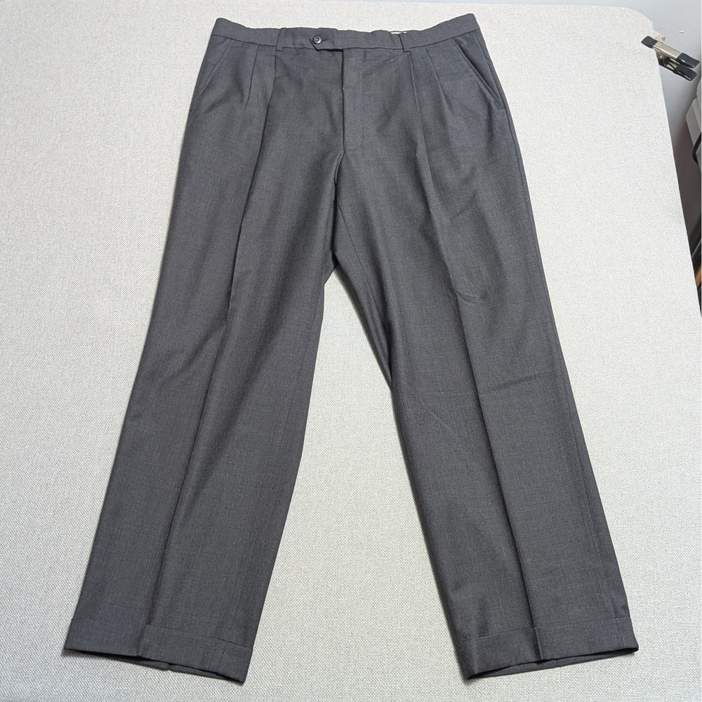 Principe Men's Gray Super 100s Wool Pleated Dress Pants Size 38 Italian Fabric